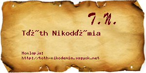 Tóth Nikodémia névjegykártya